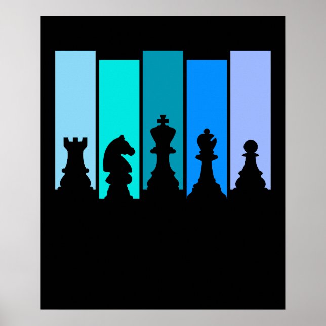 Schackpjäser Silhuett Poster (Framsidan)