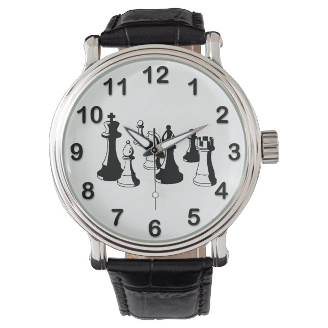 Schackpjäser Vintagekonst #2 Armbandsur (Framsida)