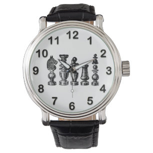 Schackpjäser Vintagekonst Armbandsur