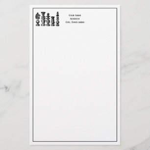 Schackpjäser Vintagekonst Brevpapper