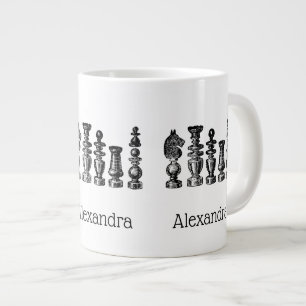 Schackpjäser Vintagekonst Jumbo Mugg
