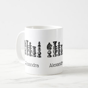 Schackpjäser Vintagekonst Kaffemugg