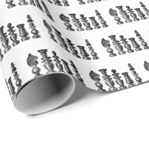 Schackpjäser Vintagekonst Presentpapper