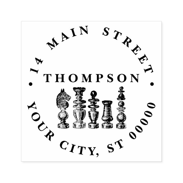 Schackpjäser Vintagekonst Stämpel (Tryck)