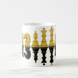 Schackreflexion, schackmugg, intelligens-t-skjorta kaffemugg