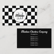 Schackrutiga rutor svart och vit retro monogram