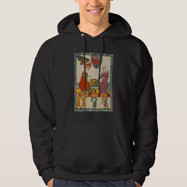 Schackspel 1300-tals Codex Manesse Hoodie (Framsida)