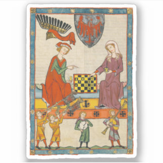 Schackspel 1300-tals Codex Manesse Klistermärken