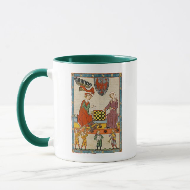 Schackspel 1300-tals Codex Manesse Mugg (Vänster)