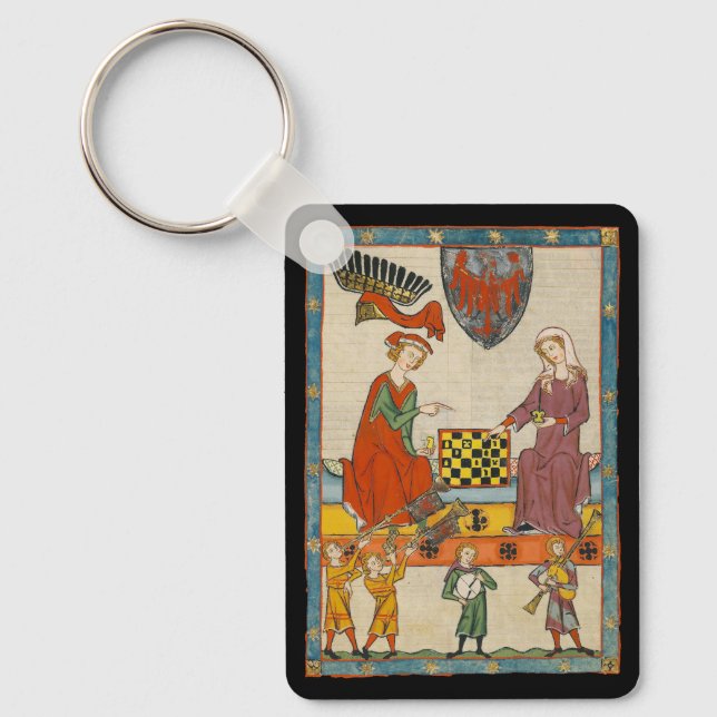 Schackspel 1300-tals Codex Manesse Nyckelring (Framsida)