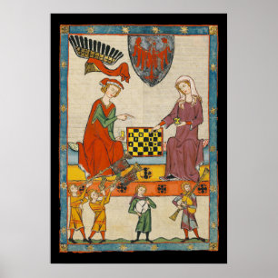 Schackspel 1300-tals Codex Manesse Poster