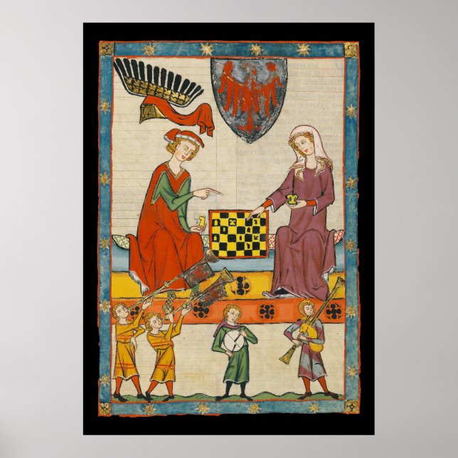 Schackspel 1300-tals Codex Manesse Poster (Framsidan)