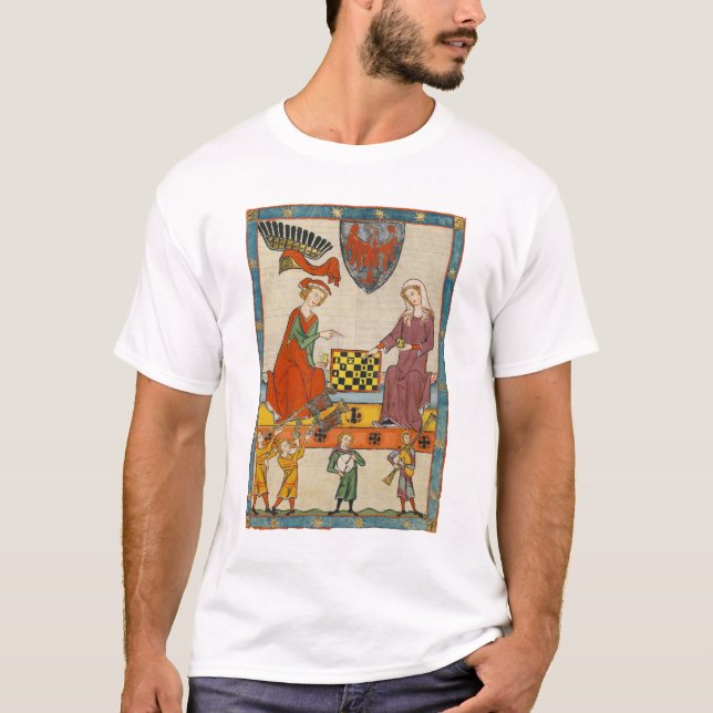 Schackspel 1300-tals Codex Manesse T Shirt (Framsida)