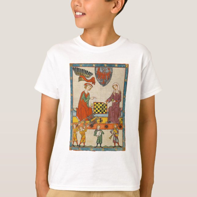 Schackspel 1300-tals Codex Manesse T Shirt (Framsida)