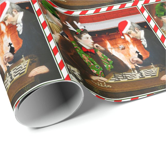 Schackspel jul present presentpapper (Rullad Hörn)