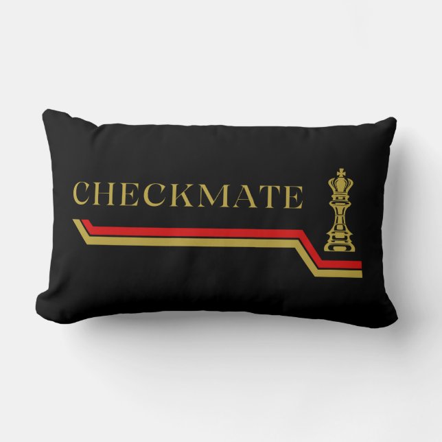 schackspelare, citat röd guld lumbarkudde (Framsida)