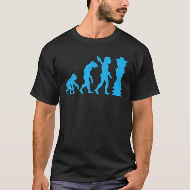 Schackspelare Schackbräde Schackspel Evolution T Shirt (Framsida)