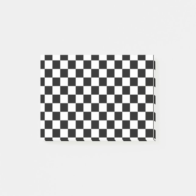 Schackspelare svart och vit post-it block (Framsida)