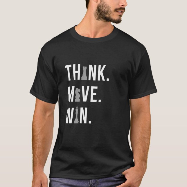 Schackspelare Tänker Drag Vinner T Shirt (Framsida)