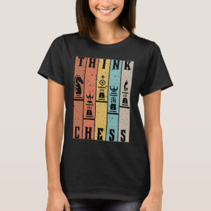 Schackspelare Tänker Spel Pjäser Set Vintage T Shirt