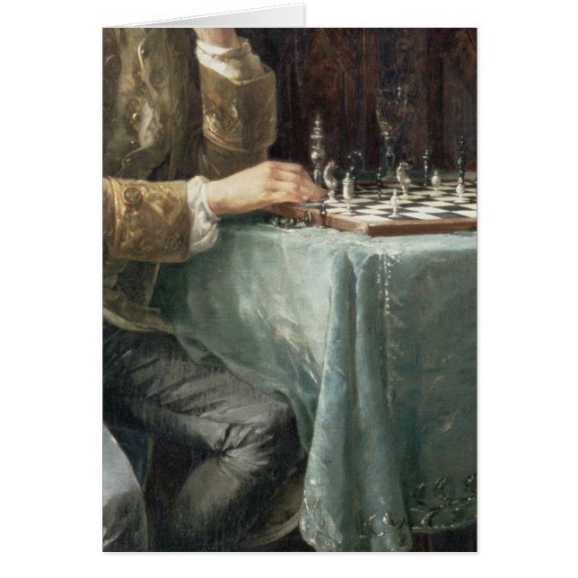 Schackspelarna, 1887 hälsningskort (Framsidan)