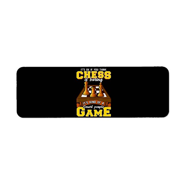 schackspelet är smart, rolig schackspelare returadress etikett (Framsidan)