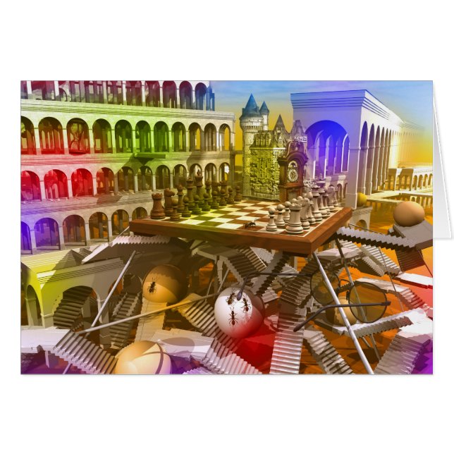 schackspelet Drottningen Hälsningskort (Framsidan Horizontal)