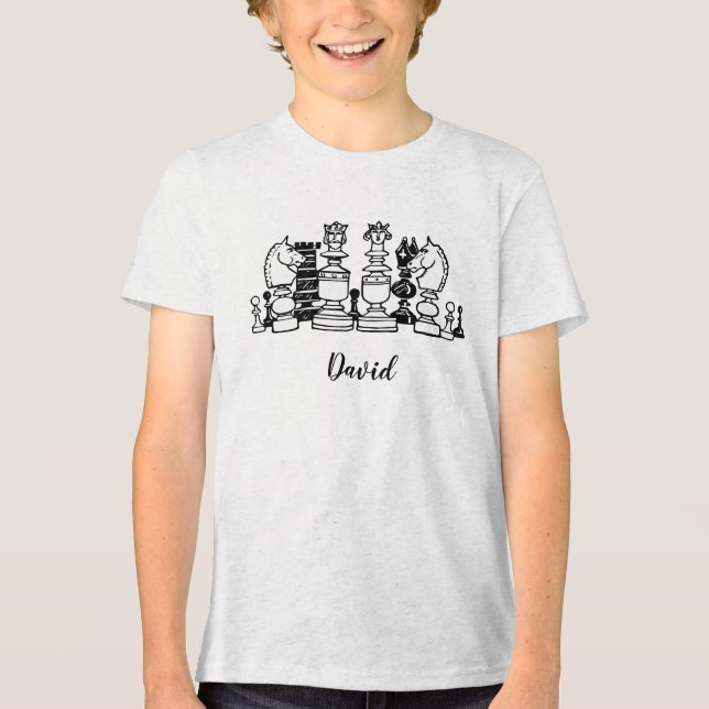 Schacktematiserad personlig barnt-shirt t shirt (Framsida)