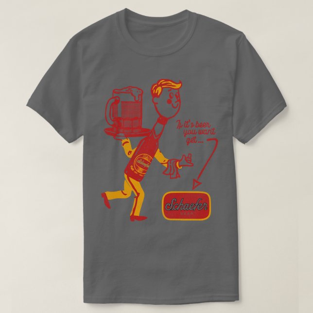 Schaefer Beer Man Retro Defunct Breweriana T Shirt (Design framsida)