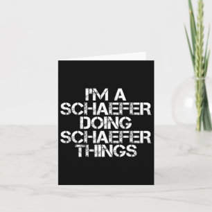 Schaefer Funny Surname Family Träd Birthday Reunio Kort