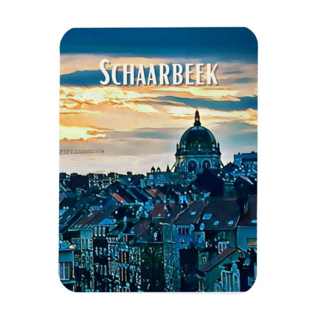 Schaerbeek Belgique Photo Vintage Magnet (Vertikal)