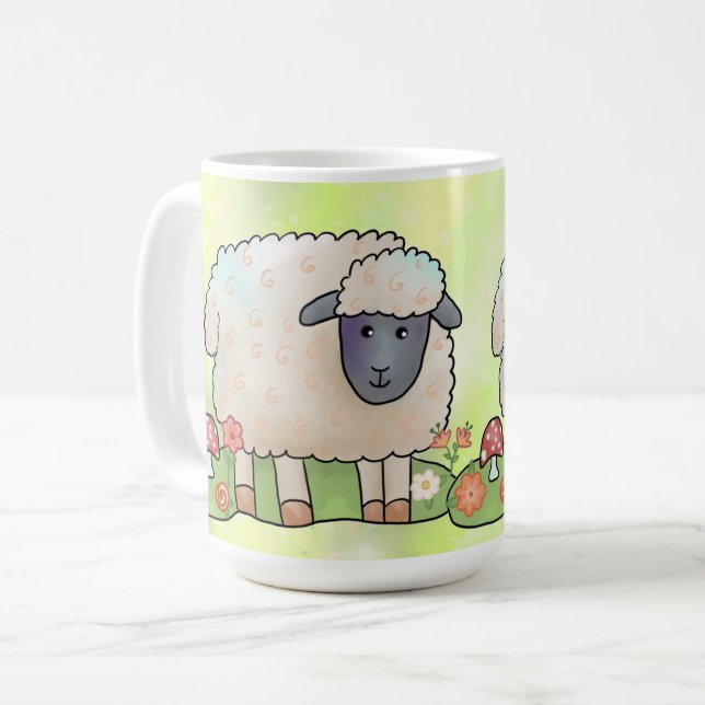 Schaf auf der Weide Kaffemugg (Framsida vänster)