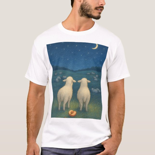 Schafe bei Nacht T Shirt (Framsida)