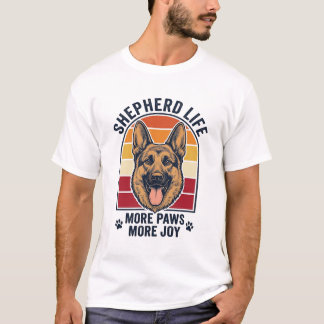 Schäferhona T-shirt Retro gravyr Hundälskare Gra