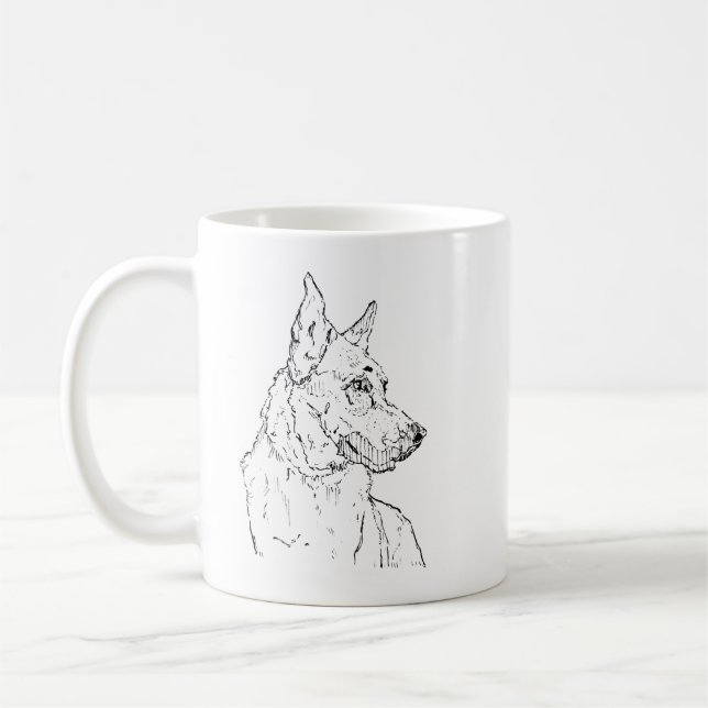 Schäferhund Alsatian Hund Konst Kaffemugg (Vänster)