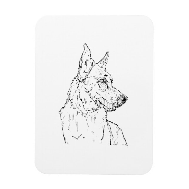 Schäferhund Alsatian Hund Konst Magnet (Vertikal)