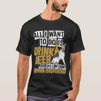 Schäferhund Bier T Shirt