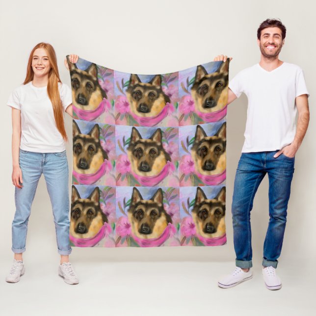SCHÄFERHUND FLEECEFILT (På plats)
