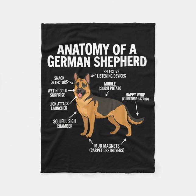 Schäferhund Fleecefilt (Framsidan)