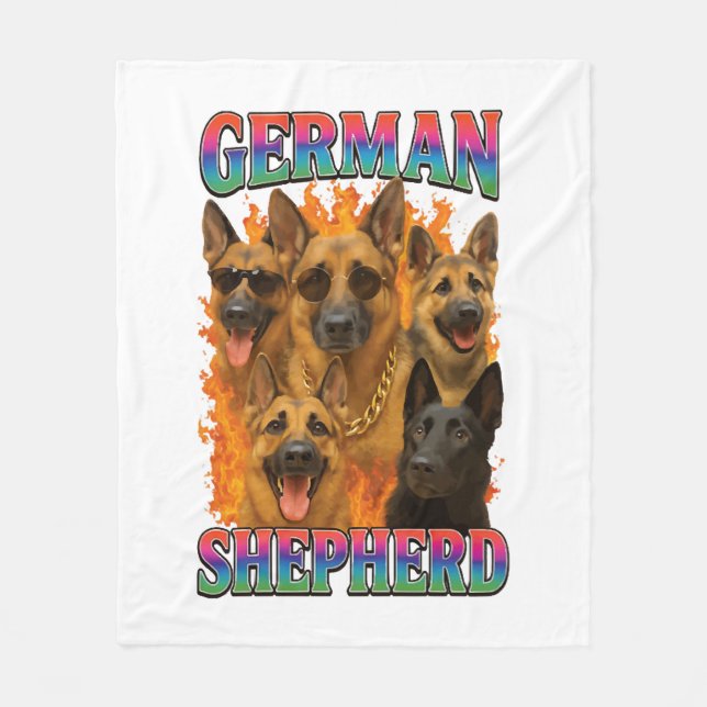 Schäferhund Fleecefilt (Framsidan)