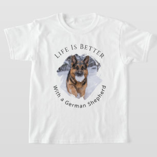 Schäferhund GSD Foto Livet är bättre tjej T Shirt