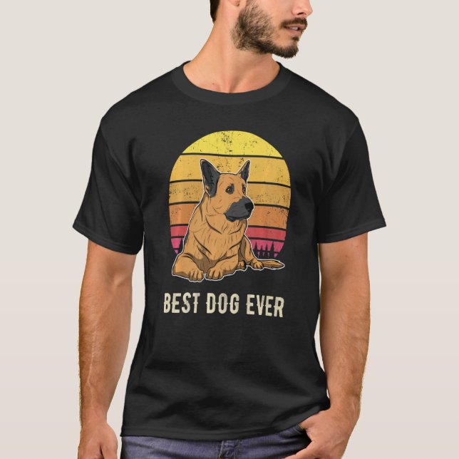 Schäferhund Gsd Solnedgång  6 T Shirt (Framsida)
