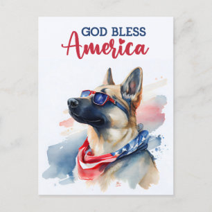 Schäferhund, Gud välsigne Amerika vykort