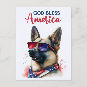 Schäferhund, Gud välsigne Amerika vykort