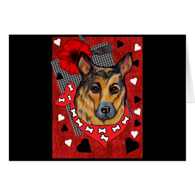 SCHÄFERHUND HÄLSNINGSKORT (Framsidan Horizontal)