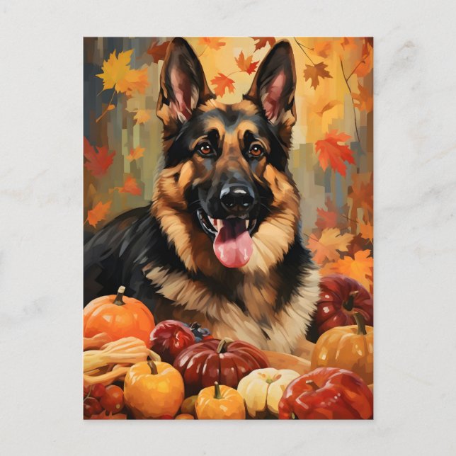 Schäferhund Höst Thanksgiving  Vykort (Framsida)