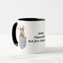 Schäferhund in Brusttasche, lustig