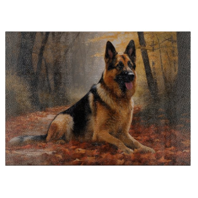 Schäferhund  inspireras av höstlöv som faller (Framsidan)