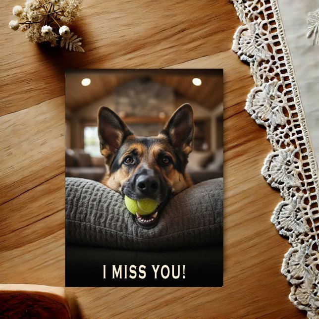 Schäferhund Jag saknar dig vykort (Skapare uppladdad)