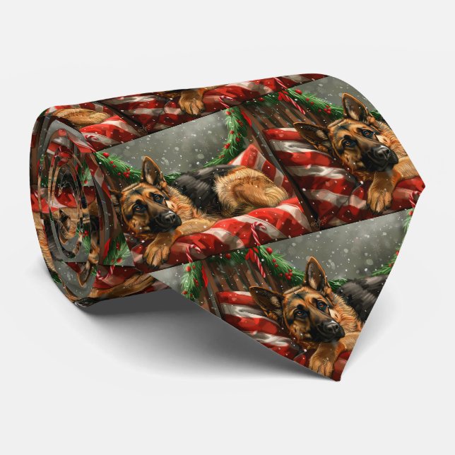 Schäferhund Jul Festlig Slips (Rullad)